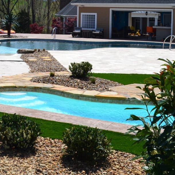 Custom pool features installed by Copano Pools and Spas in Aransas County TX</p> <p>
